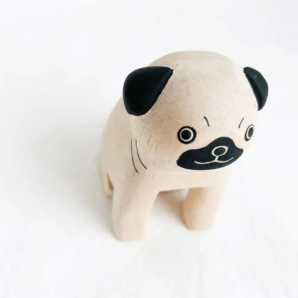 Pole Pole Wooden Animal Pug