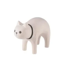 Pole Pole Wooden Animal White Cat