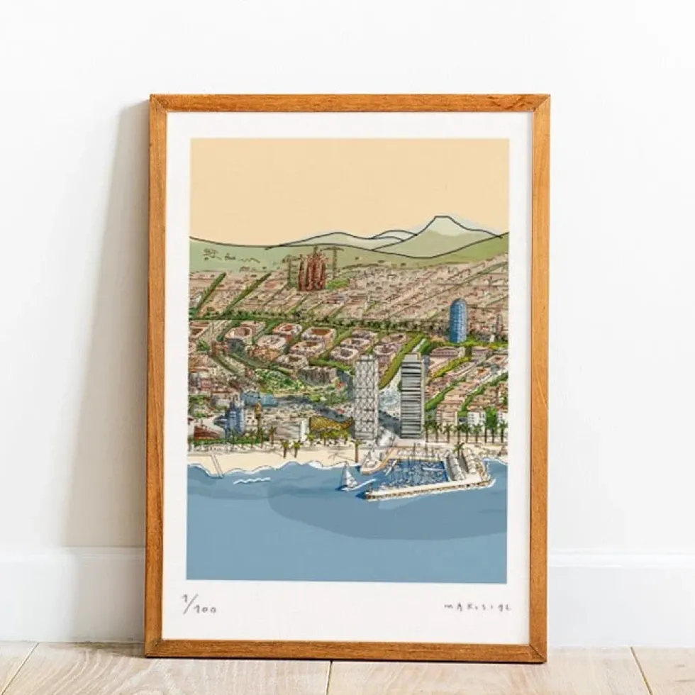 Postal de Barcelona Fine Art Print