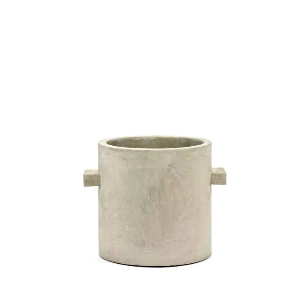 Pot Concrete Rond Naturel L 20x20