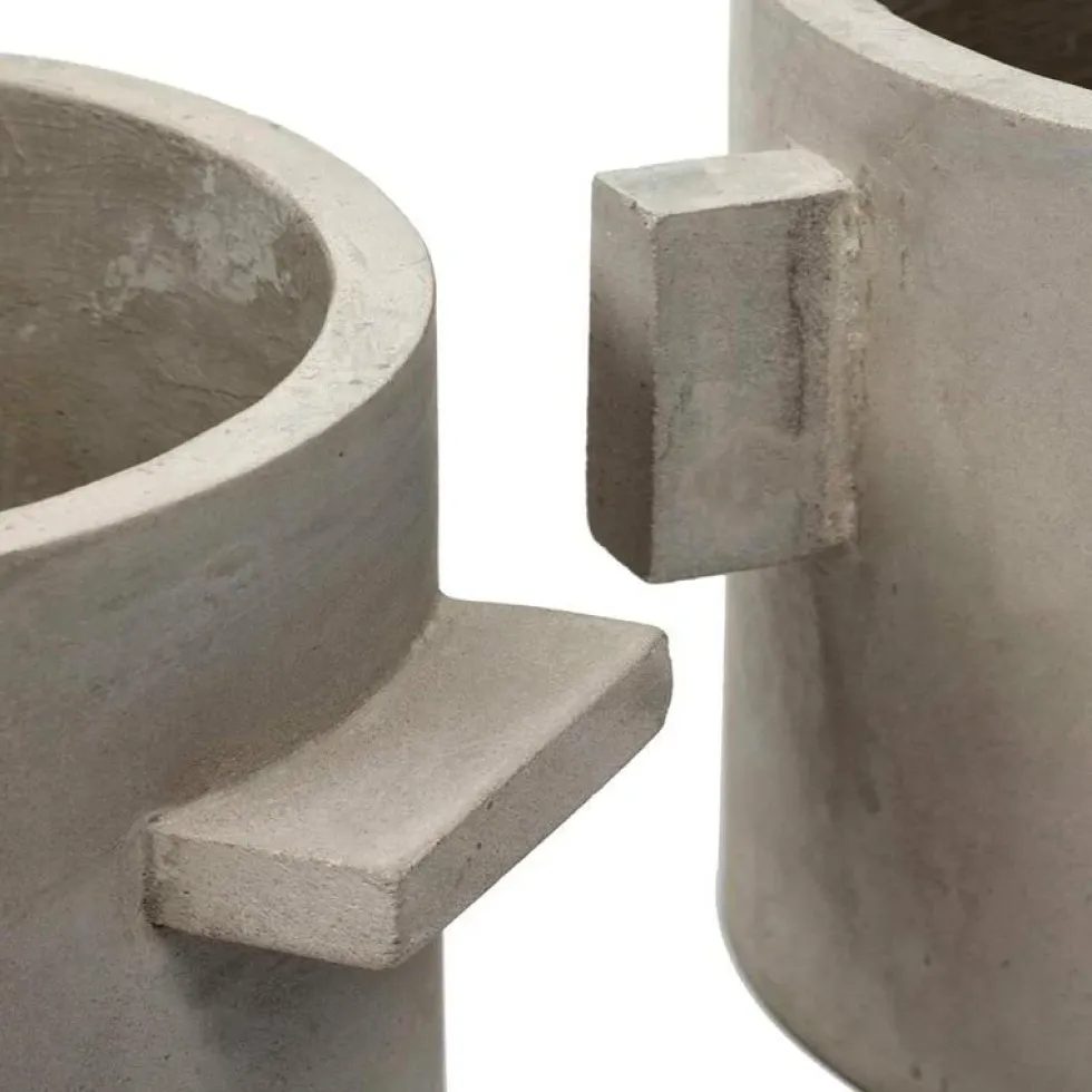 Pot Concrete Rond Naturel L 20x20