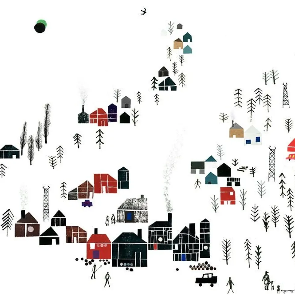 Pueblo en el Bosque Giclée Print