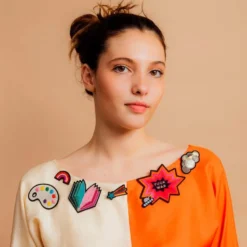 Rainbow Shooting Star Embroidered Brooch