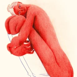 Red Model Giclée Print A5