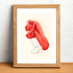 Red Model Giclée Print A5