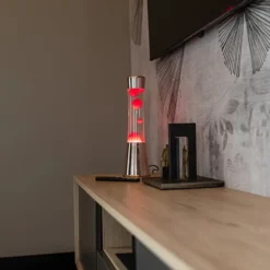 Rose Gold Lava Lamp with Clear Liquid and Magenta Lava