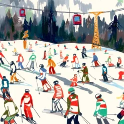 Südtirol Ski Season Giclée Print