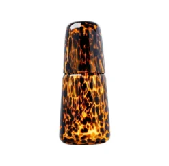 Set of Leopard Speckled Jug and Glass