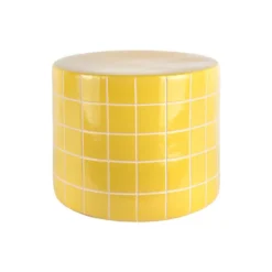 Side Table Retro Tiles Low Citrine Yellow