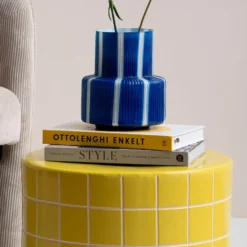 Side Table Retro Tiles Low Citrine Yellow
