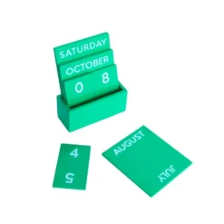 Small Full Color Glossy Green Perpetual Calendar