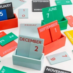 Small Full Color Glossy Red Perpetual Calendar