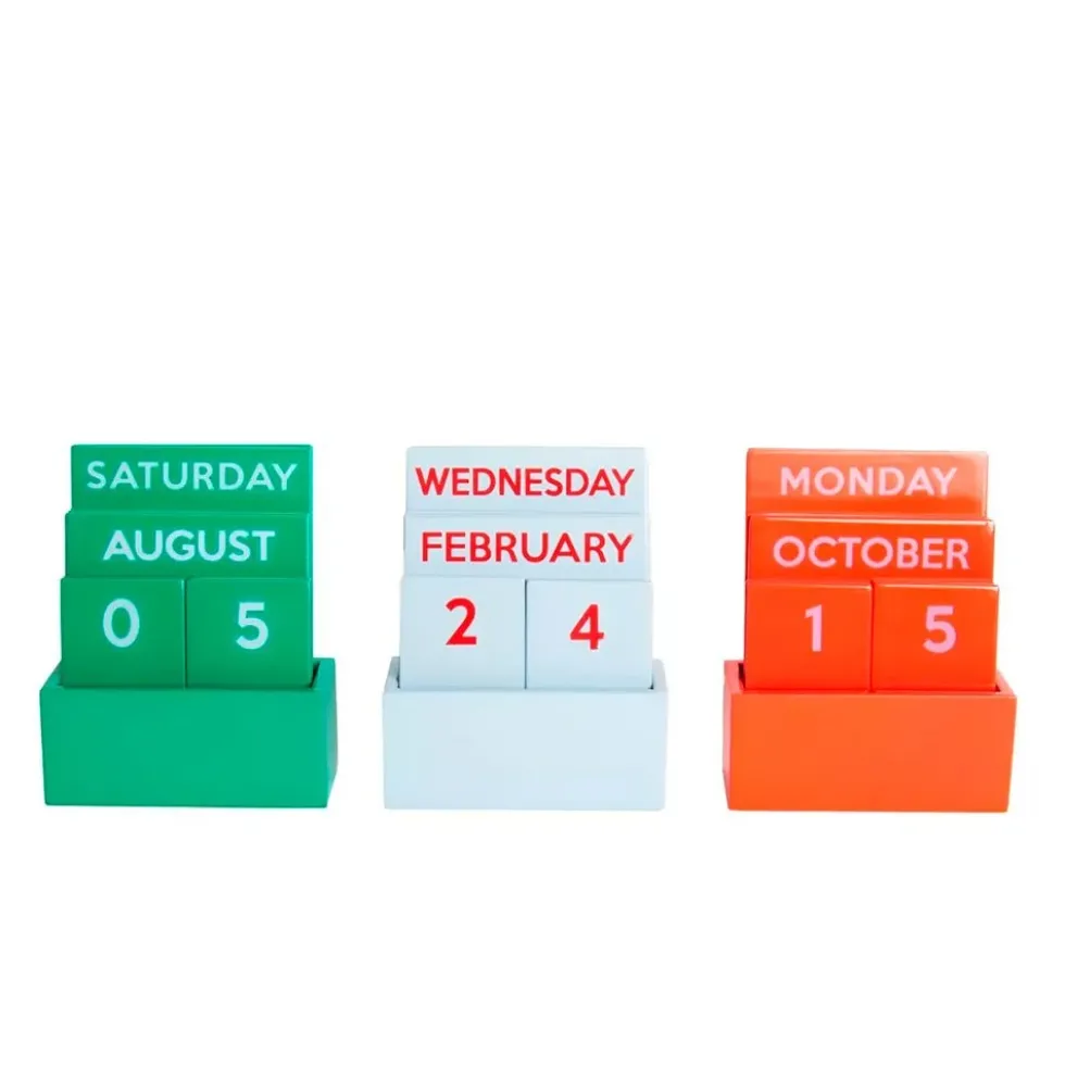 Small Full Color Glossy Red Perpetual Calendar