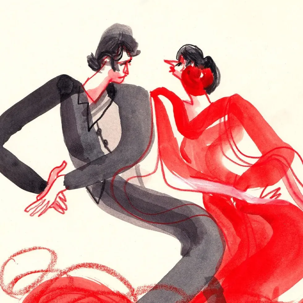Spanish Flamenco - Pareja Roja Giclée Print