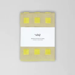 Squares Oat Yellow Cotton Tea Towel