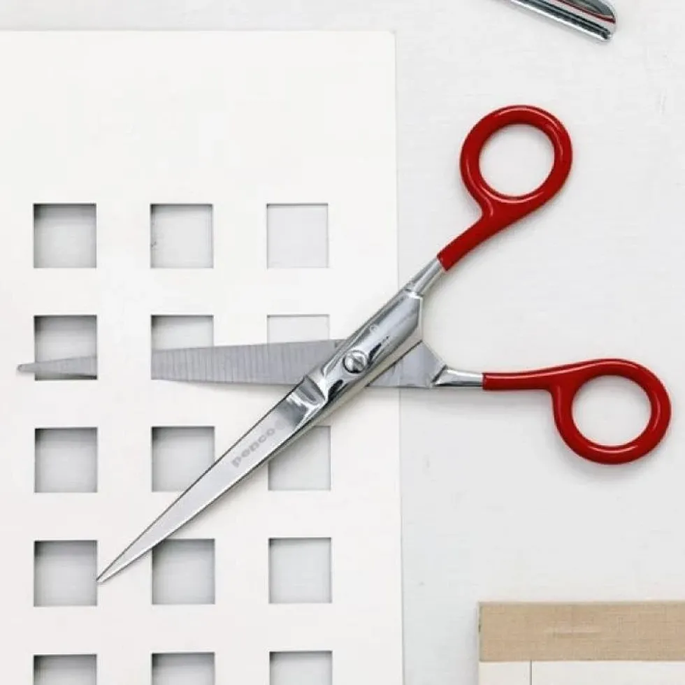 Stainless Steel Scissors L Red