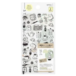 Sticker 2641 Two Sheets Monotone Cafe
