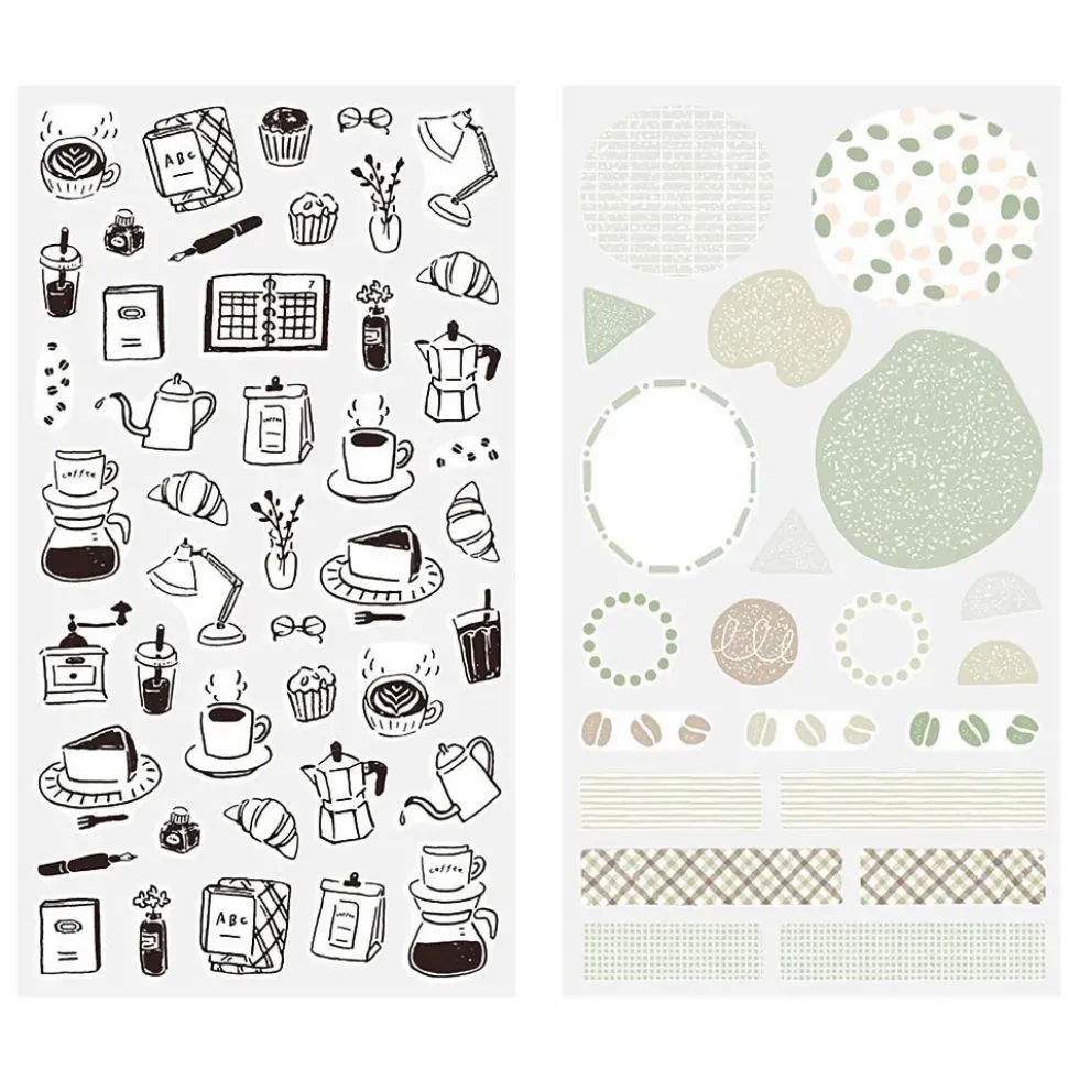 Sticker 2641 Two Sheets Monotone Cafe
