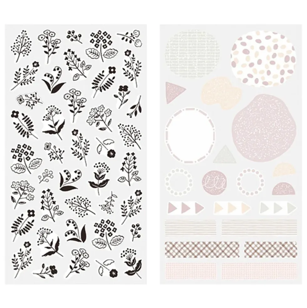 Sticker 2642 Two Sheets Monotone Flower