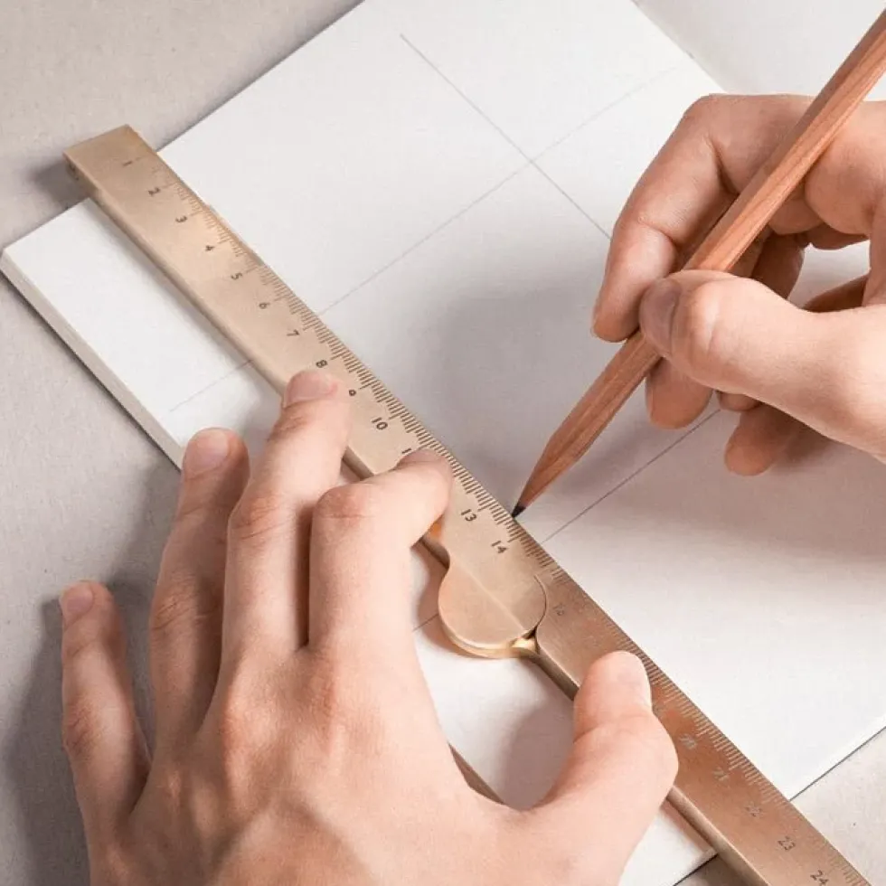 Stria Brass Folding Ruler