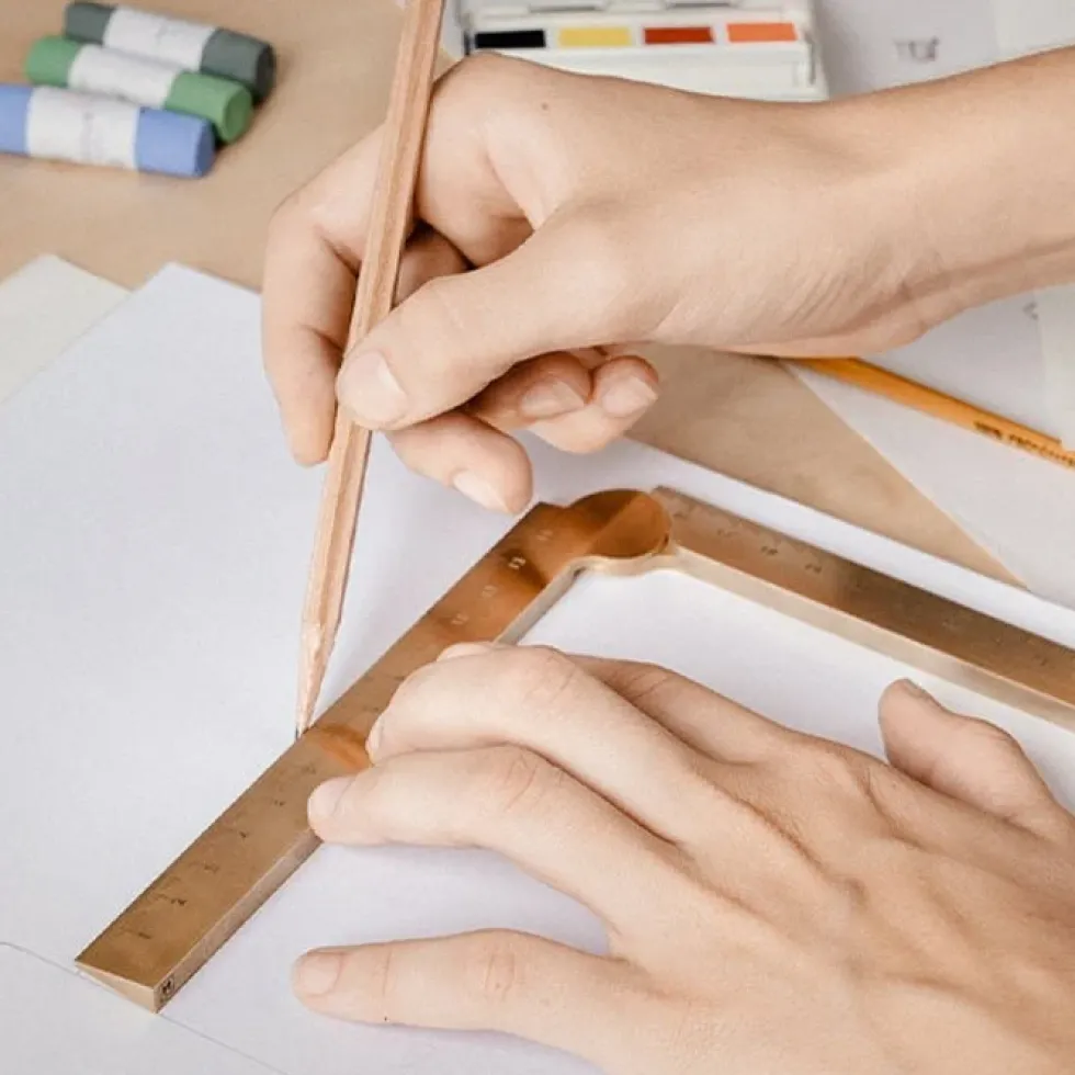 Stria Brass Folding Ruler