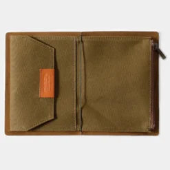 TF Passport Size Cotton Zipper Case Olive - Passport Size