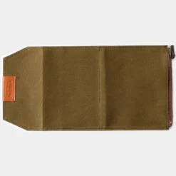 TF Passport Size Cotton Zipper Case Olive - Passport Size