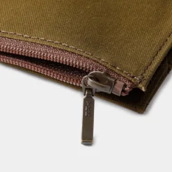 TF Passport Size Cotton Zipper Case Olive - Passport Size