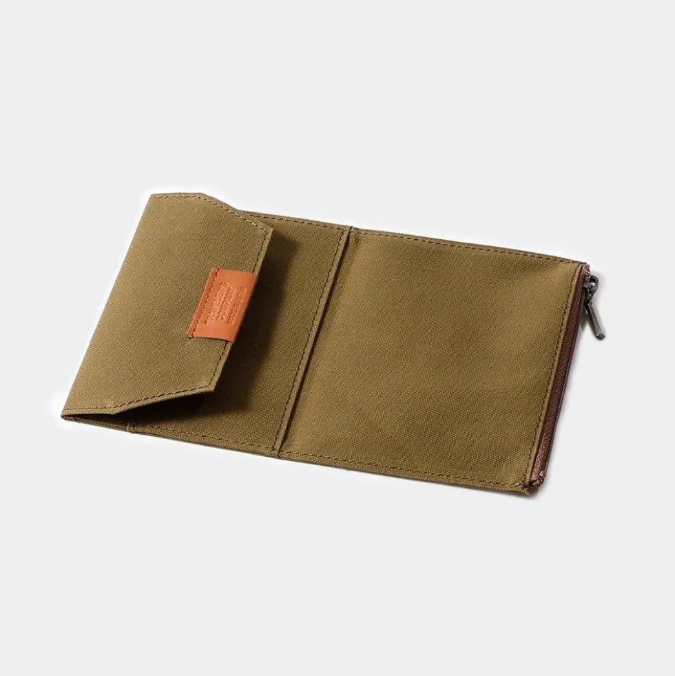 TF Passport Size Cotton Zipper Case Olive - Passport Size