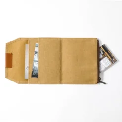 TF Passport Size Cotton Zipper Case Beige - Passport Size