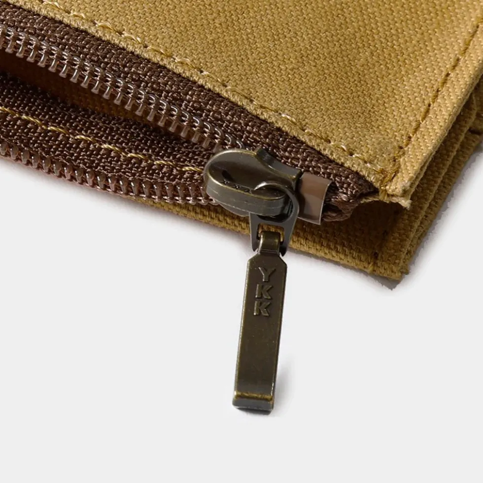 TF Passport Size Cotton Zipper Case Beige - Passport Size