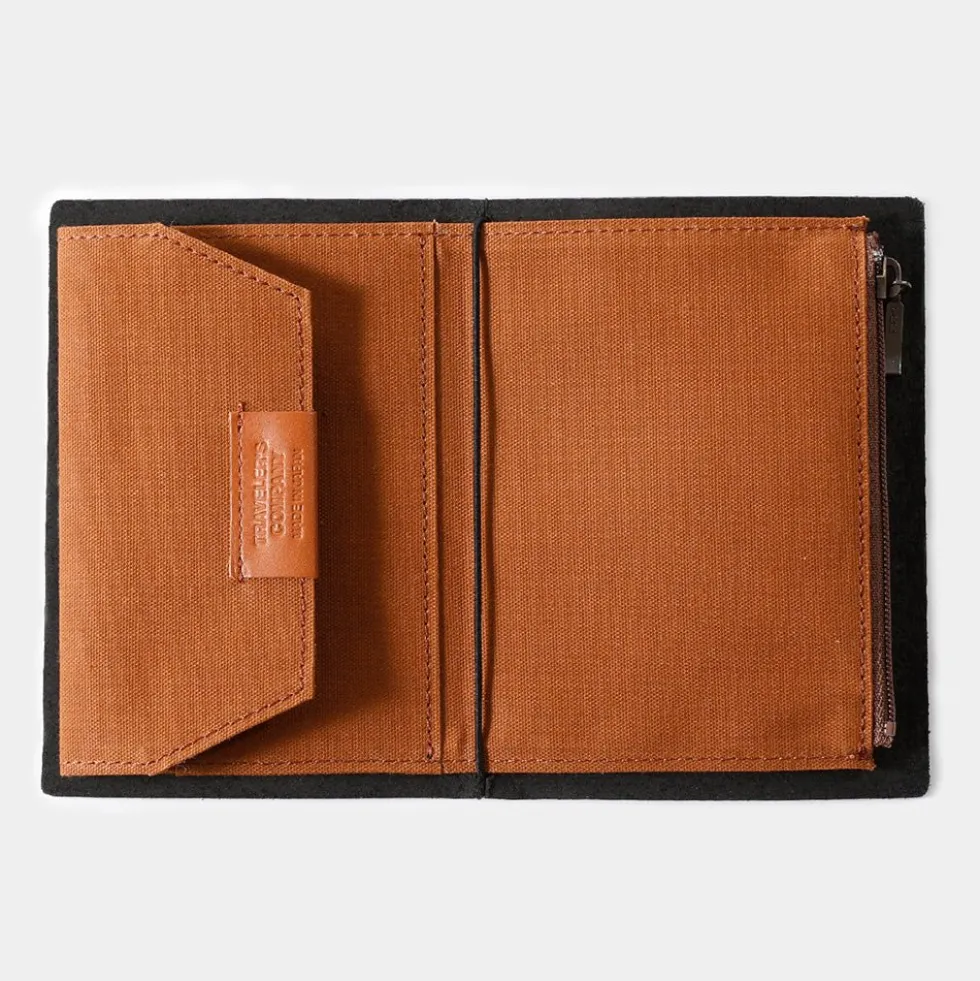 TF Passport Size Cotton Zipper Case Brown - Passport Size