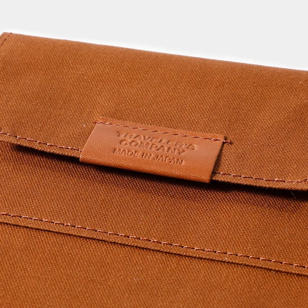 TF Passport Size Cotton Zipper Case Brown - Passport Size