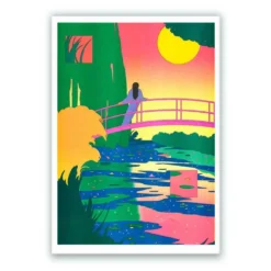 The Water Lily Pond, Symphony in Rose (Claude Monet) Risography A3