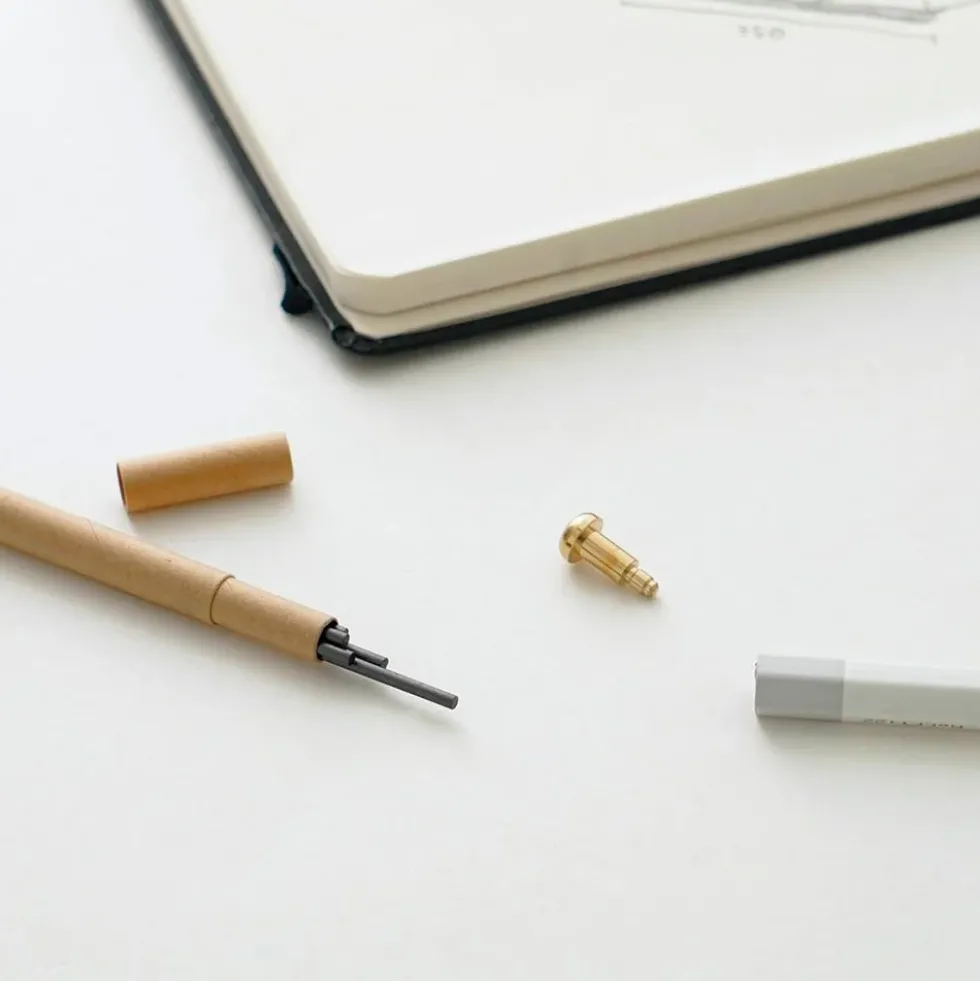 Timber Brass Pencil White