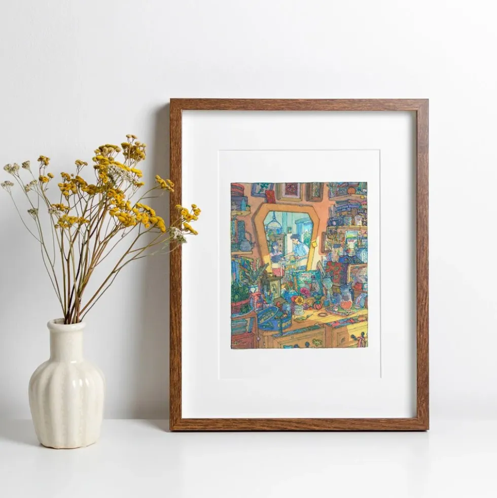 Traditions Mirror Giclée Print A4