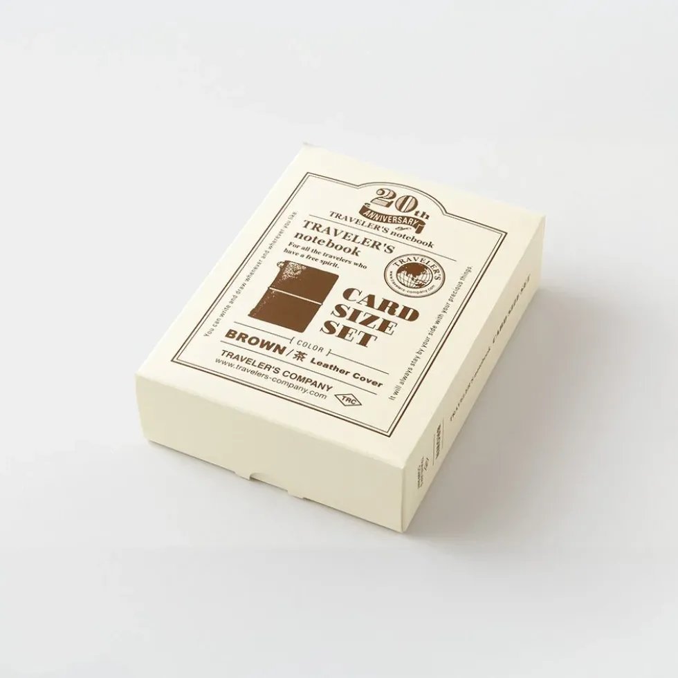 TRAVELER’S notebook Card Size 20th Anniversary Set Brown