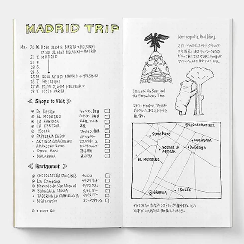 TRAVELER'S notebook Recambio 026 Cuadrícula de Puntos - Tamaño Regular