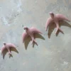 Trio of Light Pink Swallows