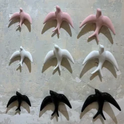 Trio of Light Pink Swallows
