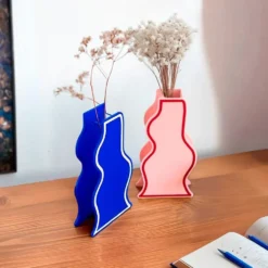Vase Line Art Blue