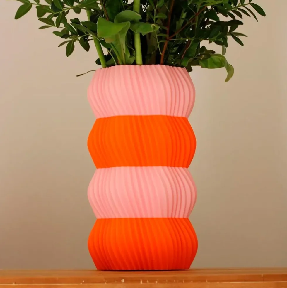 Vase ONDRA Bicolor - Pink Orange