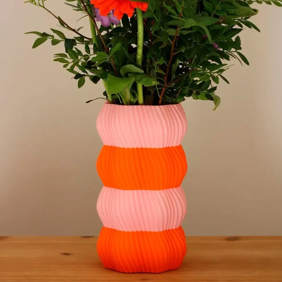 Vase ONDRA Bicolor - Pink Orange