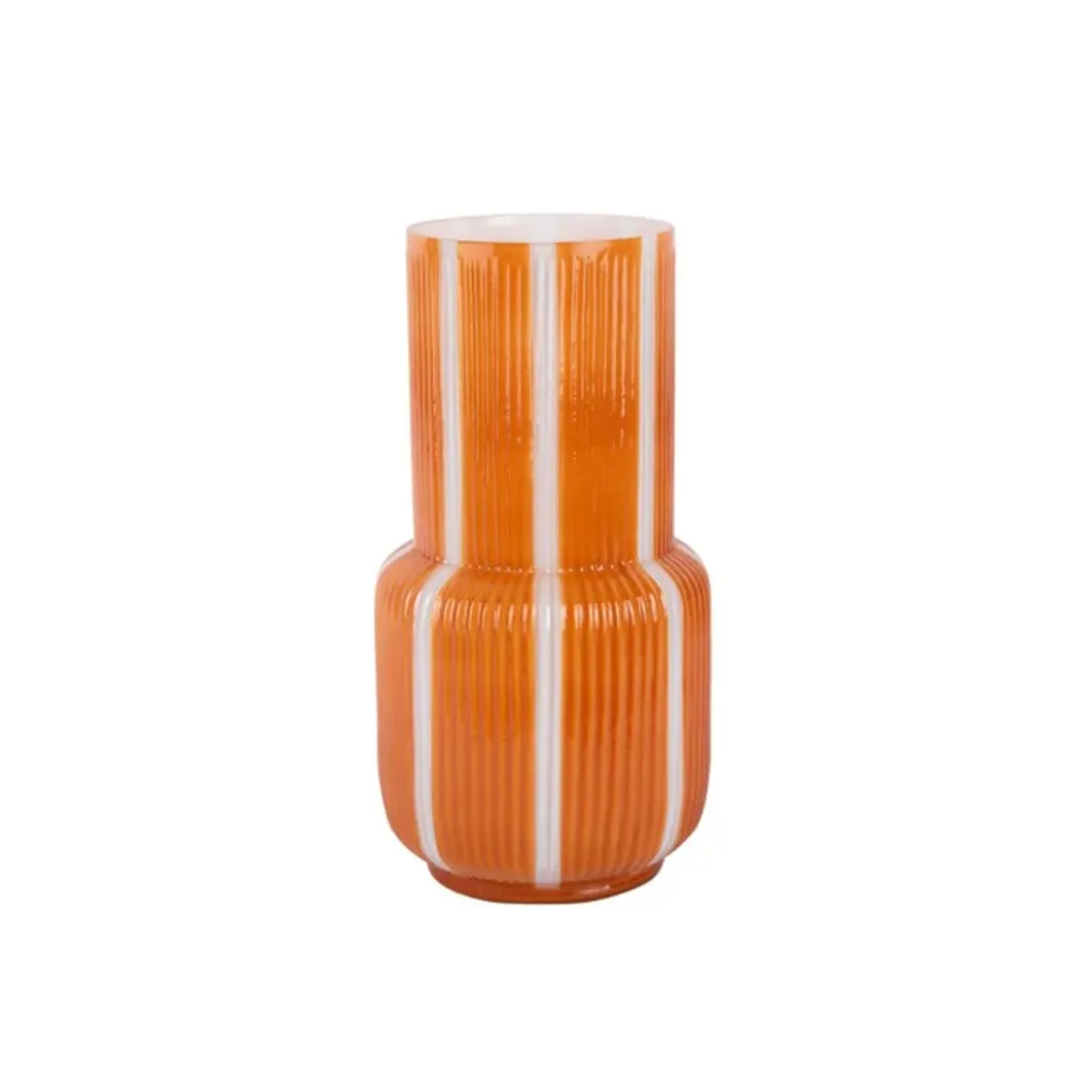 Vase Rayado Retro High Mango Yellow
