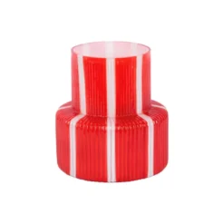 Vase Rayado Retro Wide Bright Scarlet Red