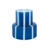 Vase Rayado Retro Wide Cobalt Blue