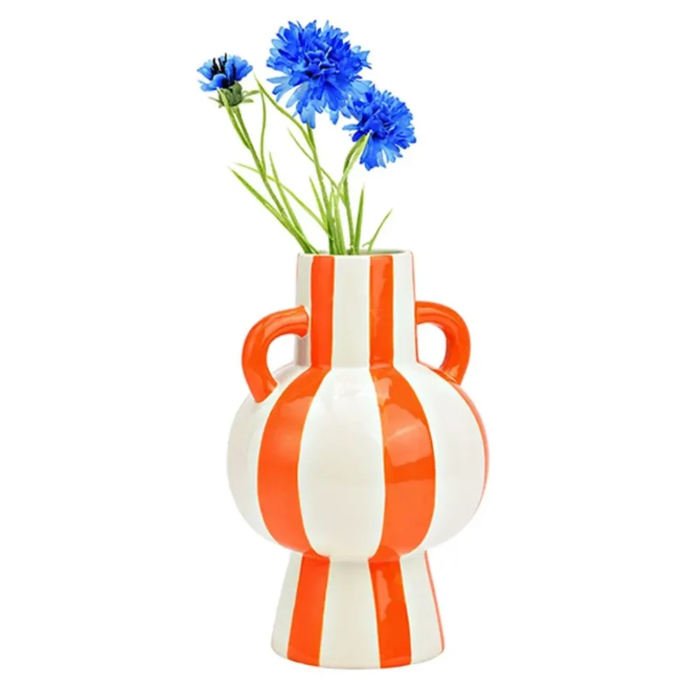 Vase Strips Orange White