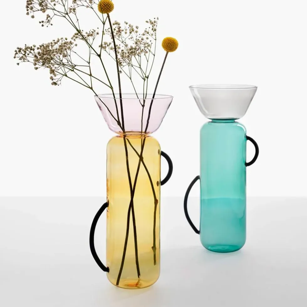 Vase Yellow Pink Big