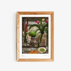 Ventana de la Cocina con Flores Fine Art Print