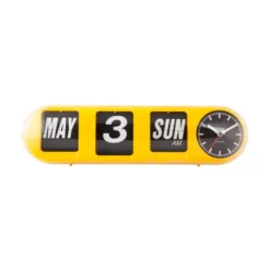 Wall Clock Tube Flip Bright Yellow